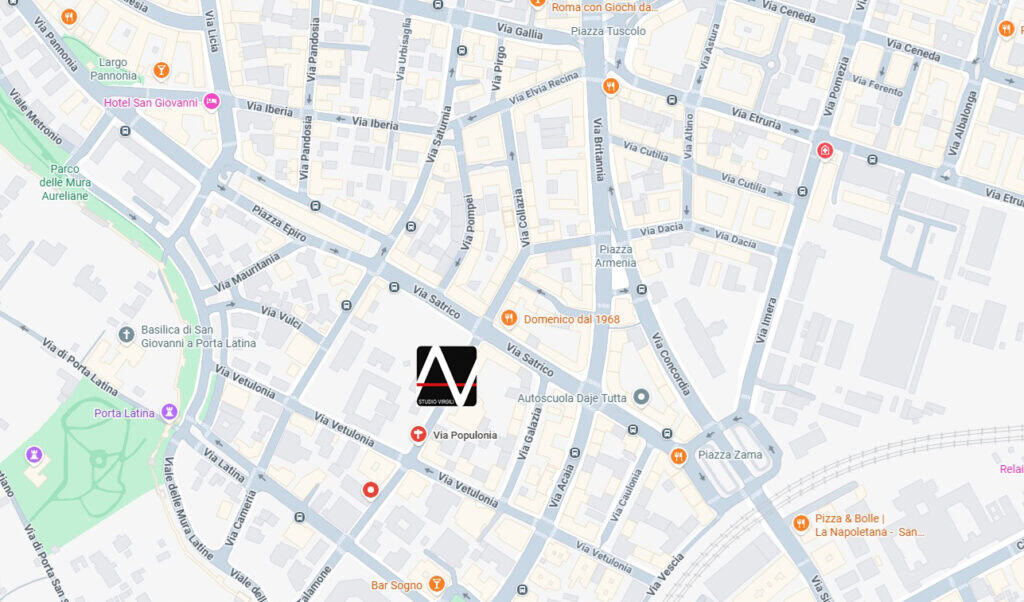 Sede dello studio di architettura Virgili 09 a Roma con posizione su mappa in zona San Giovanni